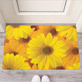 Yellow Daisy Flower Print Rubber Doormat