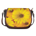 Yellow Daisy Flower Print Saddle Bag