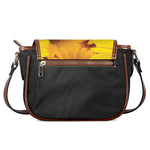 Yellow Daisy Flower Print Saddle Bag