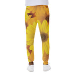 Yellow Daisy Flower Print Scuba Joggers