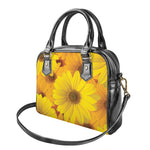 Yellow Daisy Flower Print Shoulder Handbag