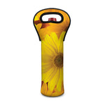 Yellow Daisy Flower Print Single Neoprene Wine Tote