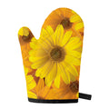 Yellow Daisy Flower Print Single Oven Mitt