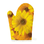 Yellow Daisy Flower Print Single Oven Mitt