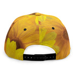 Yellow Daisy Flower Print Snapback Cap