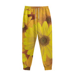 Yellow Daisy Flower Print Sweatpants