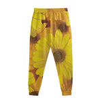 Yellow Daisy Flower Print Sweatpants