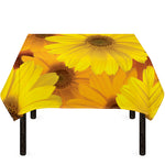 Yellow Daisy Flower Print Tablecloth