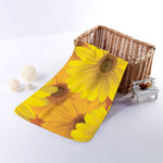 Yellow Daisy Flower Print Towel