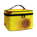 Yellow Daisy Flower Print Travel Makeup Bag