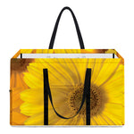 Yellow Daisy Flower Print Utility Tote Bag