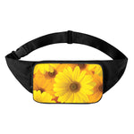 Yellow Daisy Flower Print Waist Bag