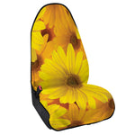 Yellow Daisy Flower Print Waterproof Car Seat Cover