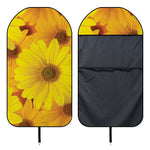 Yellow Daisy Flower Print Waterproof Car Seat Cover