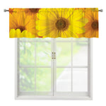 Yellow Daisy Flower Print Window Valance