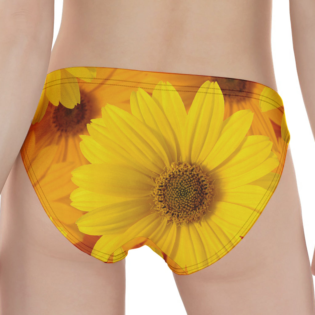 Yellow Daisy Flower Print Women's Panties