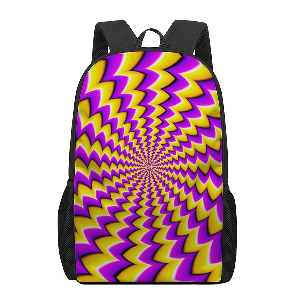 Yellow Dizzy Moving Optical Illusion 17 Inch Backpack