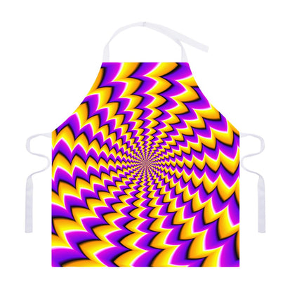 Yellow Dizzy Moving Optical Illusion Adjustable Apron