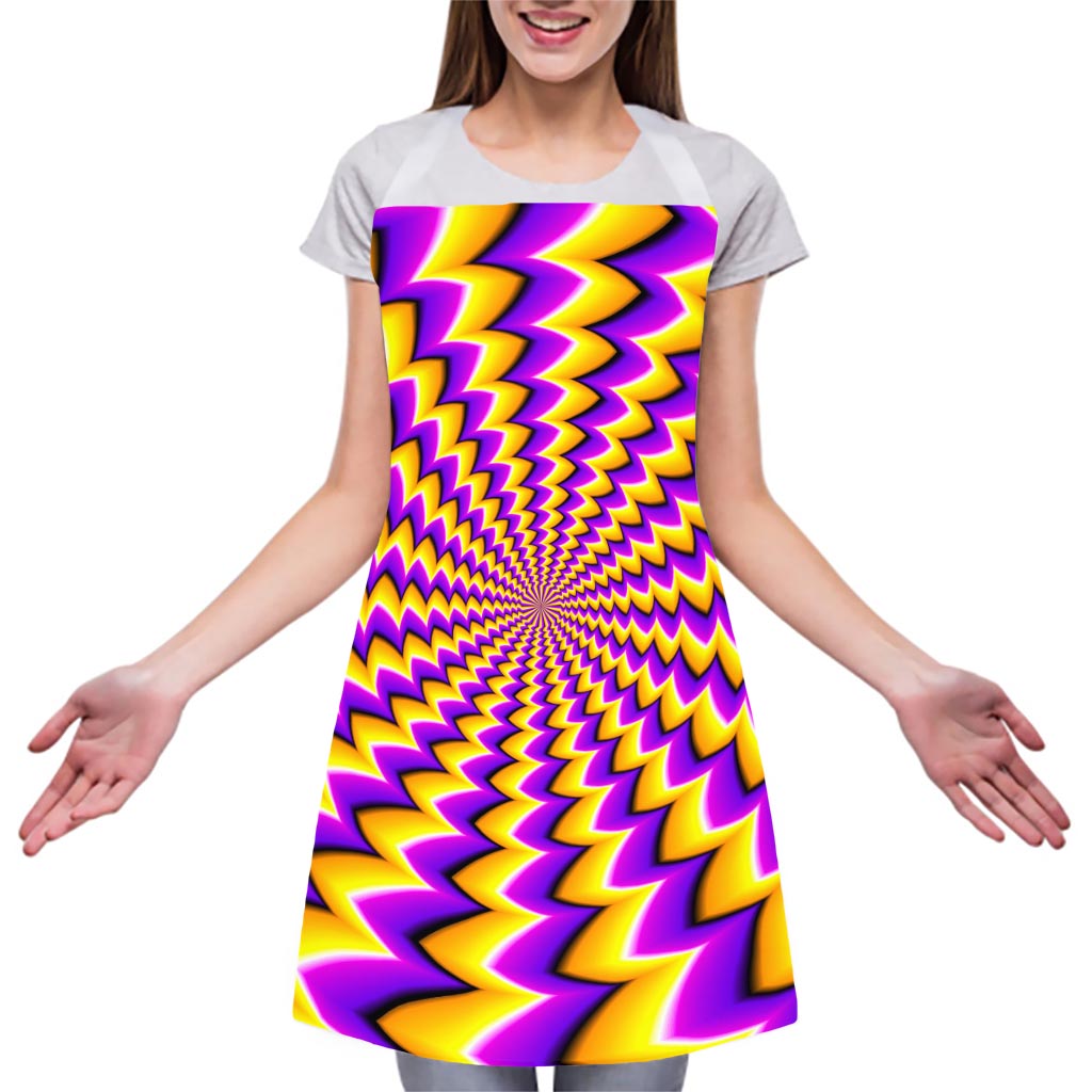 Yellow Dizzy Moving Optical Illusion Adjustable Apron