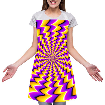 Yellow Dizzy Moving Optical Illusion Adjustable Apron