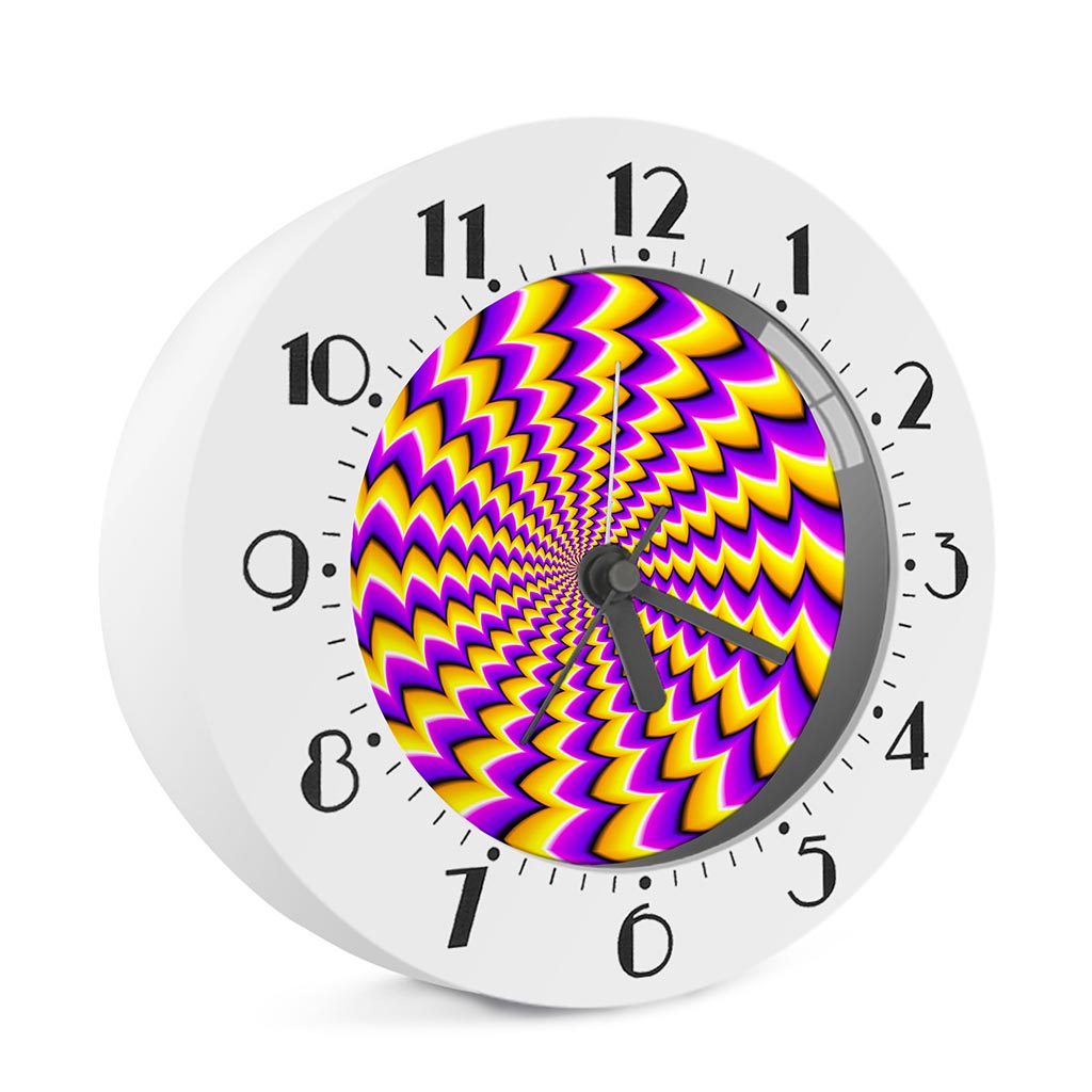 Yellow Dizzy Moving Optical Illusion Alarm Clock