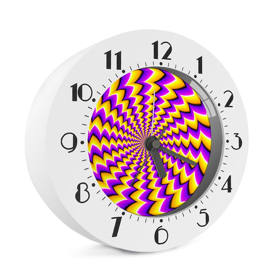 Yellow Dizzy Moving Optical Illusion Alarm Clock