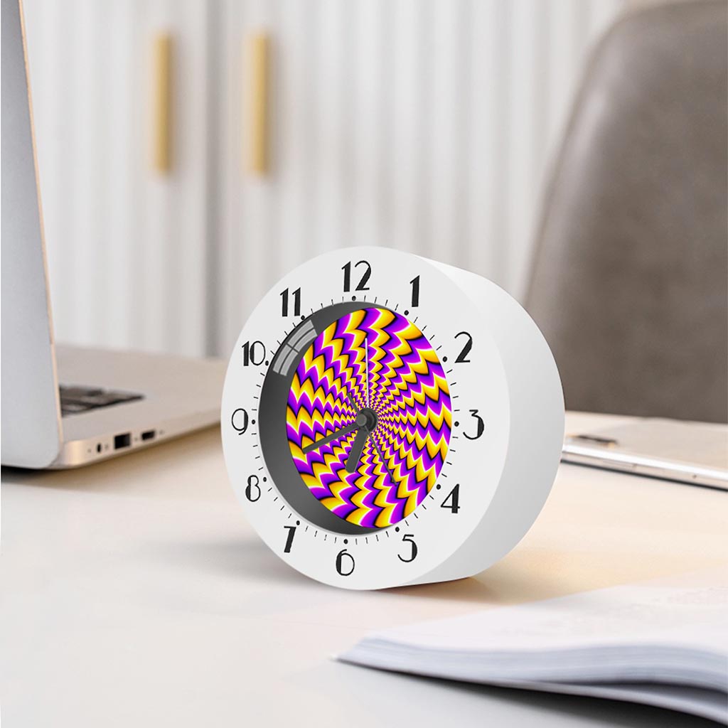 Yellow Dizzy Moving Optical Illusion Alarm Clock