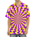 Yellow Dizzy Moving Optical Illusion Aloha Shirt