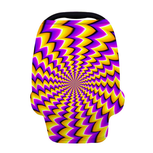 Yellow Dizzy Moving Optical Illusion Baby Seat Cover