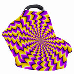 Yellow Dizzy Moving Optical Illusion Baby Seat Cover