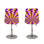 Yellow Dizzy Moving Optical Illusion Bar Stool Covers
