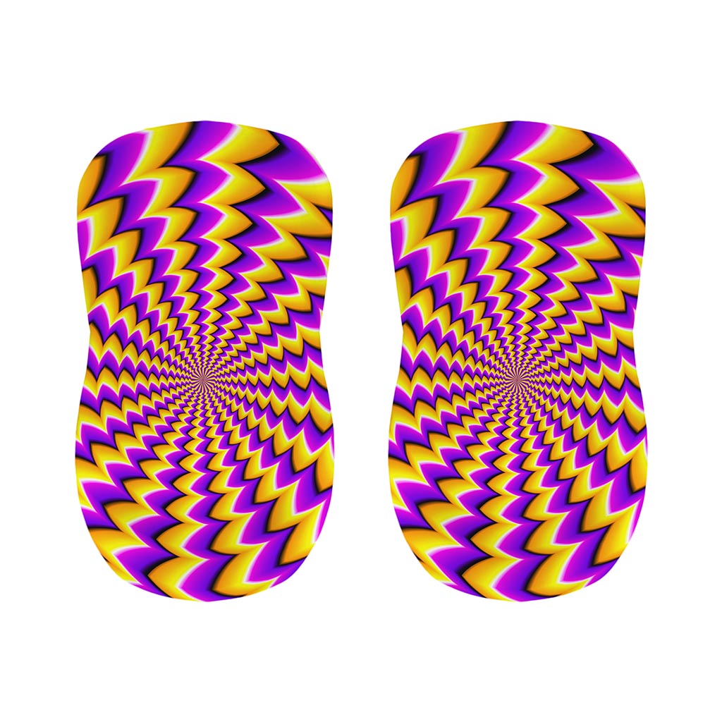 Yellow Dizzy Moving Optical Illusion Bar Stool Covers