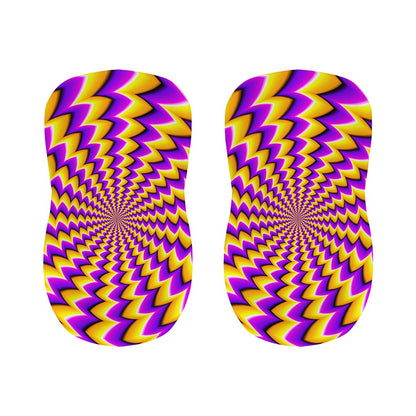 Yellow Dizzy Moving Optical Illusion Bar Stool Covers