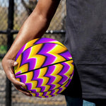 Yellow Dizzy Moving Optical Illusion Basketball