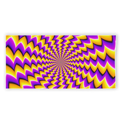 Yellow Dizzy Moving Optical Illusion Beach Towel