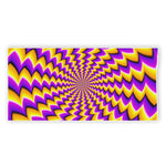 Yellow Dizzy Moving Optical Illusion Beach Towel