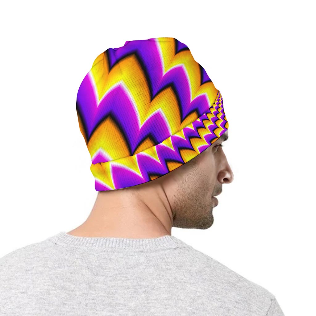 Yellow Dizzy Moving Optical Illusion Beanie
