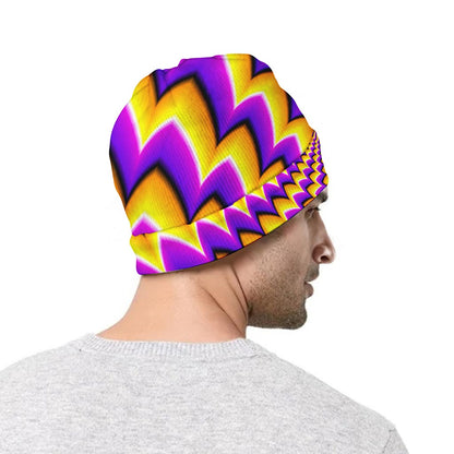 Yellow Dizzy Moving Optical Illusion Beanie