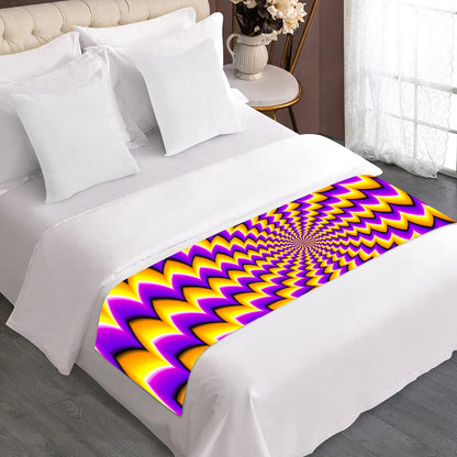Yellow Dizzy Moving Optical Illusion Bed Runner