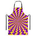 Yellow Dizzy Moving Optical Illusion Bib Apron With Pocket