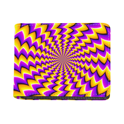 Yellow Dizzy Moving Optical Illusion Bifold Wallet