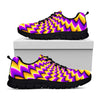 Yellow Dizzy Moving Optical Illusion Black Running Shoes