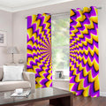 Yellow Dizzy Moving Optical Illusion Dimout Grommet Curtains