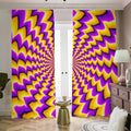 Yellow Dizzy Moving Optical Illusion Dimout Pencil Pleat Curtains