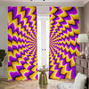 Yellow Dizzy Moving Optical Illusion Blackout Pencil Pleat Curtains