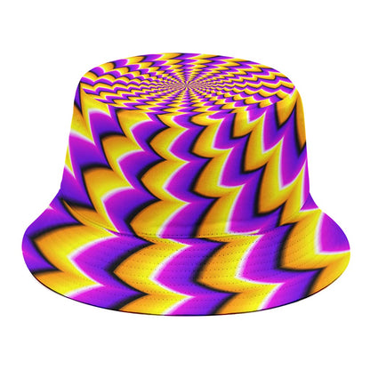 Yellow Dizzy Moving Optical Illusion Bucket Hat