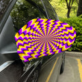 Yellow Dizzy Moving Optical Illusion Car Side Mirror Covers