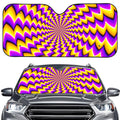 Yellow Dizzy Moving Optical Illusion Car Windshield Sun Shade