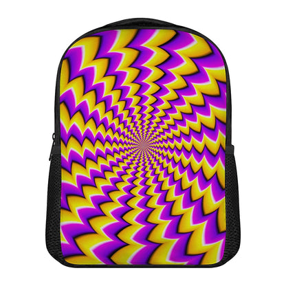 Yellow Dizzy Moving Optical Illusion Casual Backpack