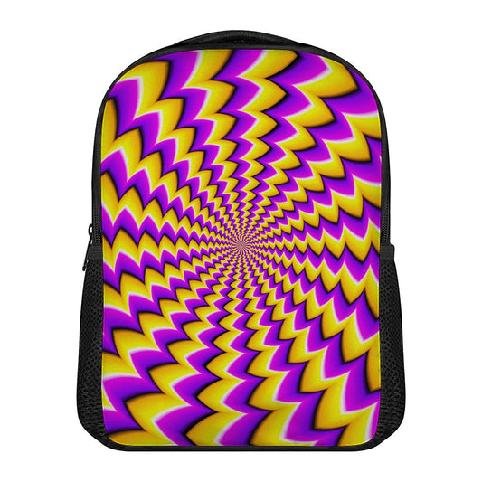 Yellow Dizzy Moving Optical Illusion Casual Backpack
